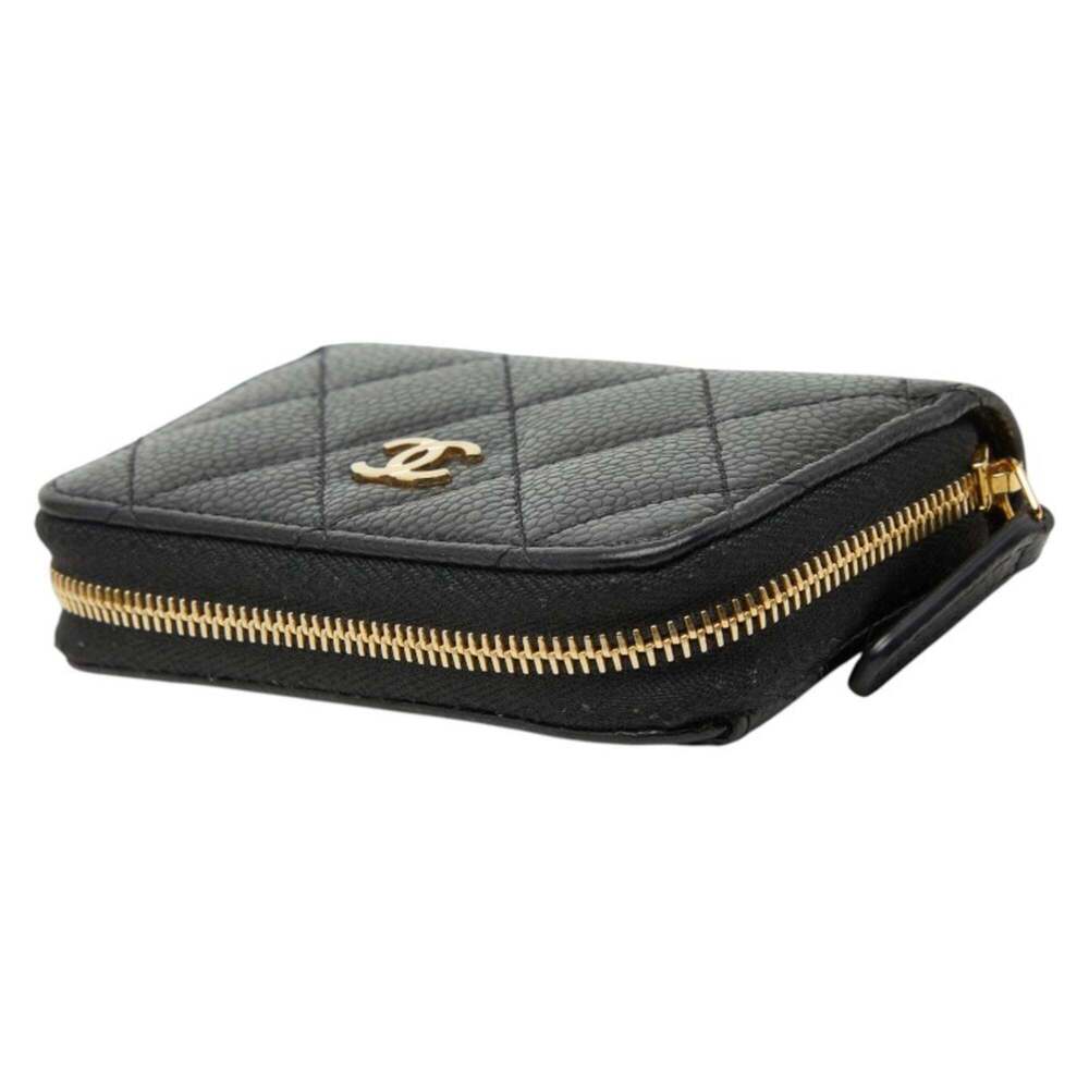 CHANEL Authentic Black Caviar Leather Logo Wallet - Picture 5 of 9